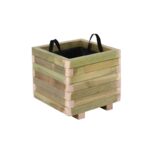 FLOWER POT WOOD Γλάστρα, Εμποτισμού Pine, Απόχρωση Φυσικό, 40x40x36cm 40x40x36cm