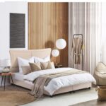 ΚΡEΒΑΤΙ ΔΙΠΛΟ NESTOR HM715 ΜΠΕΖ ΒΕΛΟΥΔΟ ΓΙΑ ΣΤΡΩΜΑ 160x200εκ. - Image 2