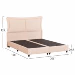 ΚΡEΒΑΤΙ ΔΙΠΛΟ NESTOR HM715 ΜΠΕΖ ΒΕΛΟΥΔΟ ΓΙΑ ΣΤΡΩΜΑ 160x200εκ. - Image 3