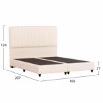 ΚΡEΒΑΤΙ ΔΙΠΛΟ LUTHER HM717 ΜΠΕΖ ΥΦΑΣΜΑ ΓΙΑ ΣΤΡΩΜΑ 160x200εκ. - Image 3