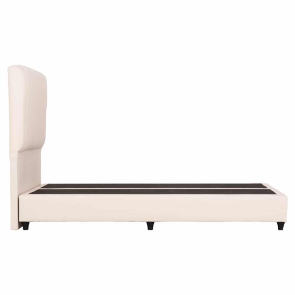 ΚΡEΒΑΤΙ ΔΙΠΛΟ LUTHER HM717 ΜΠΕΖ ΥΦΑΣΜΑ ΓΙΑ ΣΤΡΩΜΑ 160x200εκ. - Image 4