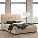 ΚΡEΒΑΤΙ ΜΕ ΑΠΟΘΗΚΕΥΤΙΚΟ ΧΩΡΟ DREAMLET HM716 ΜΠΕΖ ΒΕΛΟΥΔΟ- ΓΙΑ ΣΤΡΩΜΑ 160x200εκ. - Image 2
