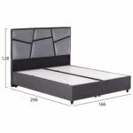 ΚΡEΒΑΤΙ ΜΕ ΑΠΟΘΗΚΕΥΤΙΚΟ ΧΩΡΟ IRIDA HM718 ΓΚΡΙ ΒΕΛΟΥΔΟ ΓΙΑ ΣΤΡΩΜΑ 160x200εκ. - Image 3