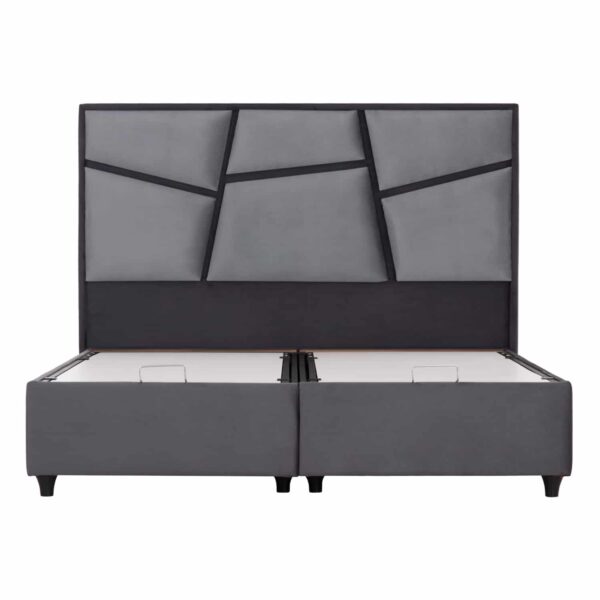 ΚΡEΒΑΤΙ ΜΕ ΑΠΟΘΗΚΕΥΤΙΚΟ ΧΩΡΟ IRIDA HM718 ΓΚΡΙ ΒΕΛΟΥΔΟ ΓΙΑ ΣΤΡΩΜΑ 160x200εκ. - Image 4