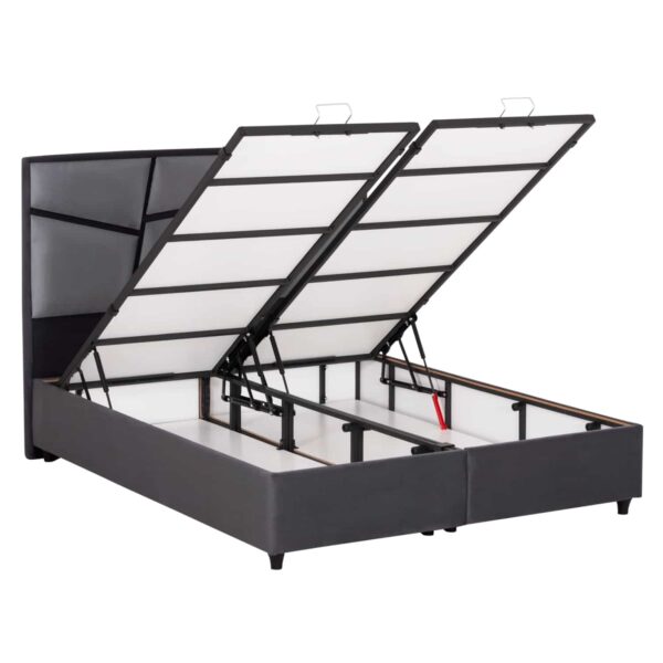 ΚΡEΒΑΤΙ ΜΕ ΑΠΟΘΗΚΕΥΤΙΚΟ ΧΩΡΟ IRIDA HM718 ΓΚΡΙ ΒΕΛΟΥΔΟ ΓΙΑ ΣΤΡΩΜΑ 160x200εκ. - Image 6