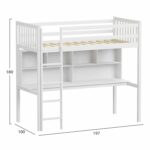 ΠΑΙΔΙΚH KOYKETA τ.MONTESSORI ΜΕ ΓΡΑΦΕΙΟ & ΒΙΒΛΙΟΘΗΚΗ LIBRO HM708.03 ΞΥΛΟ ΠΕΥΚΟΥ ΛΕΥΚΟ- 90x190εκ - Image 3