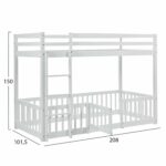 ΠΑΙΔΙΚΗ ΚΟΥΚΕΤΑ τ.MONTESSORI ΜΕ ΠΑΡΚΑΚΙ PLAYKID HM703.03 ΞΥΛΟ ΠΕΥΚΟΥ ΛΕΥΚΟ ΓΙΑ 190x90εκ - Image 3