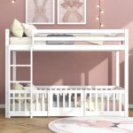 ΠΑΙΔΙΚΗ ΚΟΥΚΕΤΑ τ.MONTESSORI ΜΕ ΠΑΡΚΑΚΙ PLAYKID HM703.03 ΞΥΛΟ ΠΕΥΚΟΥ ΛΕΥΚΟ ΓΙΑ 190x90εκ - Image 4