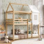 ΠΑΙΔΙΚΗ ΚΟΥΚΕΤΑ ΣΠΙΤΑΚΙ τ.MONTESSORI HOOD HM705.01 ΞΥΛΟ ΠΕΥΚΟΥ ΣΕ ΦΥΣΙΚΟ-ΣΤΡΩΜΑΤΑ 190x90εκ - Image 2