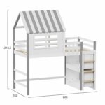 ΠΑΙΔΙΚΟ ΚΡΕΒΑΤΙ τ.MONTESSORI ΜΕ ΠΛΑΙΝΑ ΡΑΦΙΑ HOMI HM712 ΞΥΛΟ ΠΕΥΚΟΥ ΛΕΥΚΟ-ΓΚΡΙ-ΣΤΡΩΜΑ 90x190εκ - Image 3