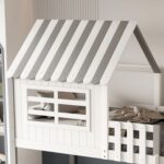 ΠΑΙΔΙΚΟ ΚΡΕΒΑΤΙ τ.MONTESSORI ΜΕ ΠΛΑΙΝΑ ΡΑΦΙΑ HOMI HM712 ΞΥΛΟ ΠΕΥΚΟΥ ΛΕΥΚΟ-ΓΚΡΙ-ΣΤΡΩΜΑ 90x190εκ - Image 4