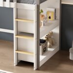 ΠΑΙΔΙΚΟ ΚΡΕΒΑΤΙ τ.MONTESSORI ΜΕ ΠΛΑΙΝΑ ΡΑΦΙΑ HOMI HM712 ΞΥΛΟ ΠΕΥΚΟΥ ΛΕΥΚΟ-ΓΚΡΙ-ΣΤΡΩΜΑ 90x190εκ - Image 5