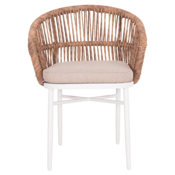 ΠΟΛΥΘΡΟΝΑ ΑΛΟΥΜΙΝΙΟΥ ORIN HM6265.02 ΛΕΥΚΗ-P.E.RATTAN ΦΥΣΙΚΟ-ΜΠΕΖ ΜΑΞΙΛΑΡΙΑ 58x61x75Υ - Image 3