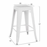 ΣΚΑΜΠΟ ΜΕΣΑΙΟΥ ΥΨΟΥΣ ΜΕΤΑΛΛΙΚΟ MELITA-PRO HM8573.41 ΛΕΥΚΟ ΜΑΤ 43x43x67Υεκ. - Image 2