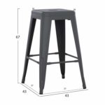 ΣΚΑΜΠΟ ΜΕΣΑΙΟΥ ΥΨΟΥΣ ΜΕΤΑΛΛΙΚΟ MELITA-PRO HM8573.50 ΓΚΡΙ 43x43x67Υεκ. - Image 2