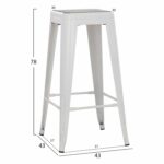 ΣΚΑΜΠΟ ΜΠΑΡ ΜΕΤΑΛΛΙΚΟ MELITA-PRO HM8642.41 ΣΕ ΛΕΥΚΟ ΜΑΤ 43x43x78Υεκ. - Image 2