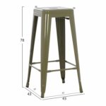 ΣΚΑΜΠΟ ΜΠΑΡ ΜΕΤΑΛΛΙΚΟ MELITA-PRO HM8642.43 ΣΕ DARK OLIVE 43x43x78Υεκ. - Image 2