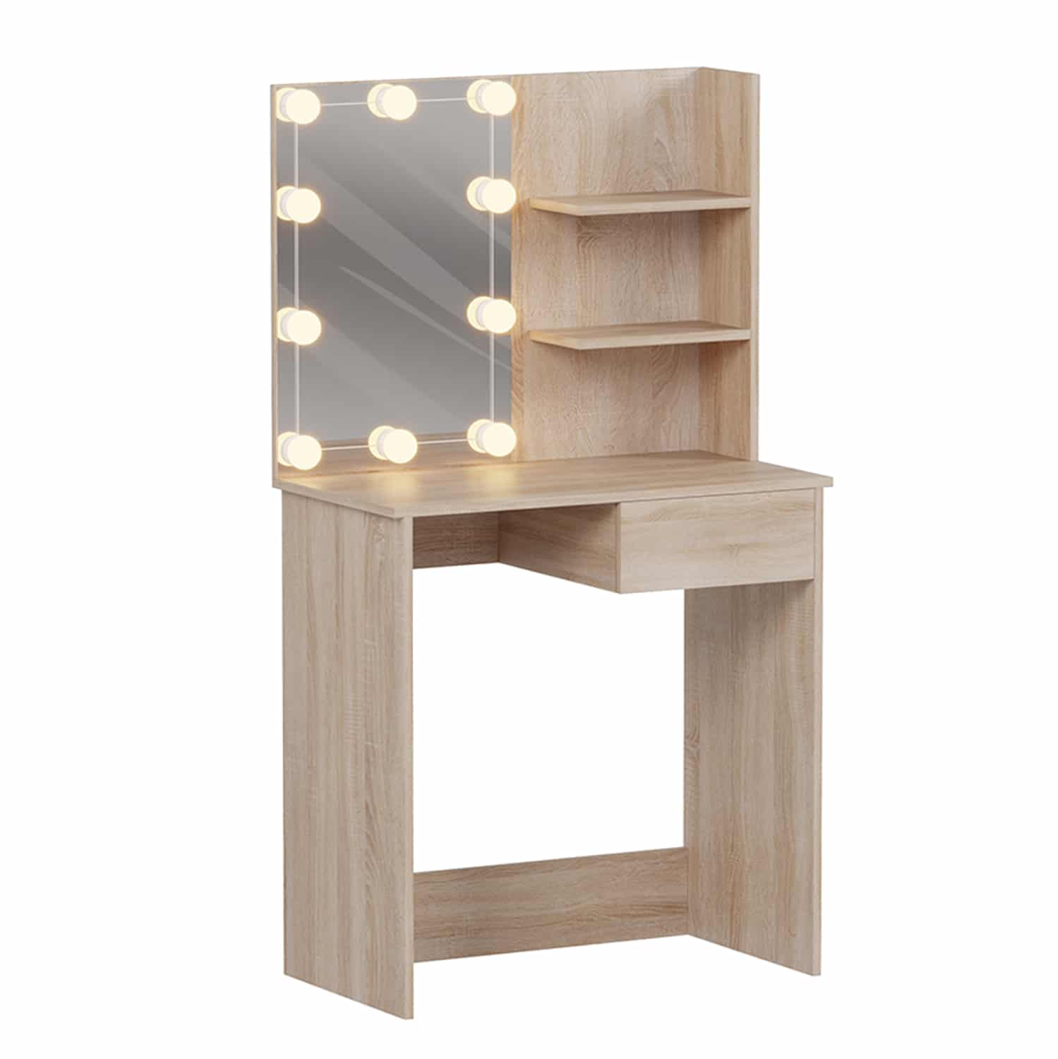 HM2501.01 ΤΟΥΑΛΕΤΑ ΜΕ ΦΩΤΙΣΜΟ LED & ΡΑΦΙΑ LAURYN HM2501.01 ΜΕΛΑΜΙΝΗ ΣΕ SONAMA 75x40x134.5Υεκ - Image 1