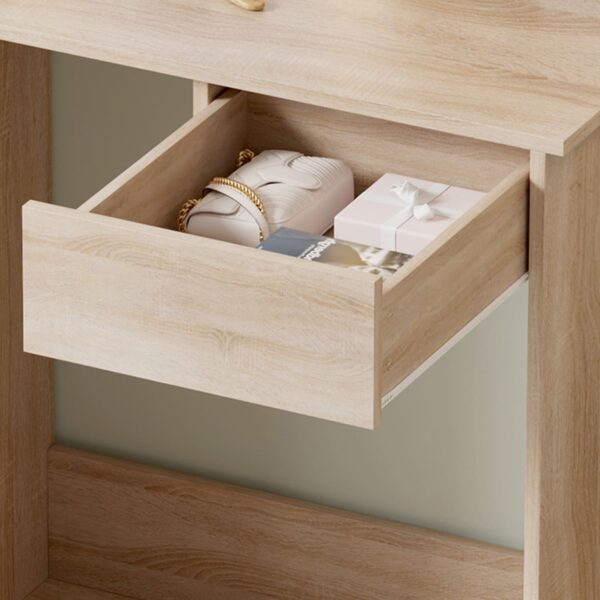 ΤΟΥΑΛΕΤΑ ΜΕ ΦΩΤΙΣΜΟ LED & ΡΑΦΙΑ LAURYN HM2501.01 ΜΕΛΑΜΙΝΗ ΣΕ SONAMA 75x40x134.5Υεκ - Image 4