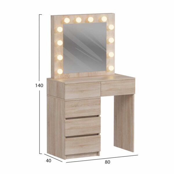 ΤΟΥΑΛΕΤΑ ΜΕ ΦΩΤΙΣΜΟ LED & ΣΥΡΤΑΡΙΑ BEYON HM2500.01 ΜΕΛΑΜΙΝΗ ΣΕ SONAMA 112.5x40.5x140Υεκ. - Image 3