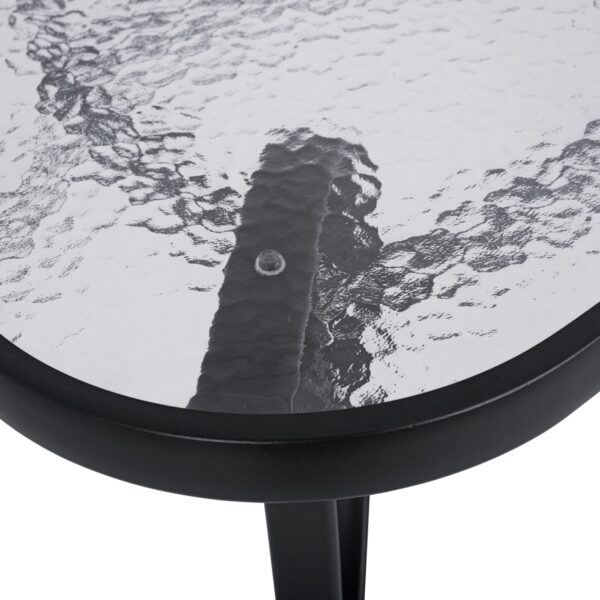 ΤΡΑΠΕΖΙ BRUNO 150X90Χ72Υεκ. ΜΕΤΑΛΛΙΚΟ ΜΑΥΡΟ ΜΕ ΓΥΑΛΙΝΗ ΕΠΙΦΑΝΕΙΑ HM5145.03 - Image 4