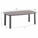 ΤΡΑΠΕΖΙ DOSUN HM6202.01 ΓΚΡΙ ΑΛΟΥΜΙΝΙΟ-3D PRINT ΓΥΑΛΙ-ΚΕΡΑΜΙΚΟ LOOK 220x100x75Υεκ - Image 2