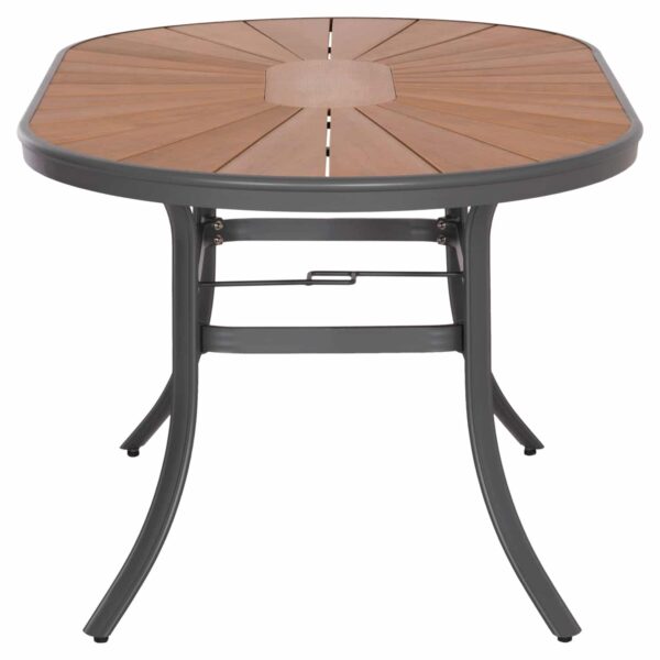 ΤΡΑΠΕΖΙ ΟΒΑΛ ΕΞ.ΧΩΡΟΥ TELAMO HM6288.01 ΑΛΟΥΜΙΝΙΟ ΑΝΘΡΑΚΙ-POLYWOOD ΦΥΣΙΚΟ 160x90x73,5Υεκ - Image 4