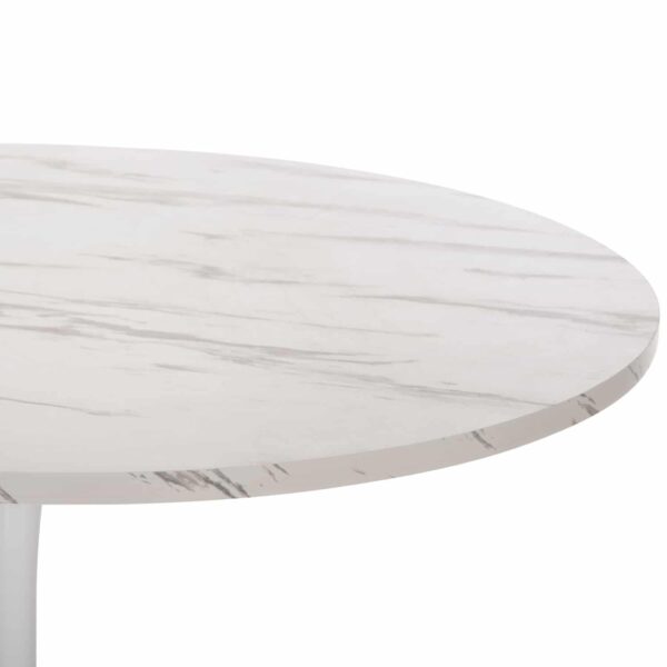 ΤΡΑΠΕΖΙ ΤΡΑΠΕΖΑΡΙΑΣ ROLLO HM9422.11 ΣΤΡΟΓΓΥΛΟ WHITE MARBLE Φ120x74Yεκ. - Image 4