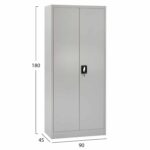 ΝΤΟΥΛΑΠΑ ΜΕΤΑΛΛΙΚΗ HM5961.01 ΜΕ ΧΩΡΙΣΜΑ ΔΙΦΥΛΛΗ ΑΝΟΙΧΤΟ ΓΚΡΙ 90Χ40Χ180Yεκ. - Image 2