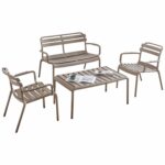 ΣΕΤ ΣΑΛΟΝΙ ΕΞΩΤΕΡΙΚΟΥ ΧΩΡΟΥ 4ΤΜΧ KORVER HM21096.04 ΠΟΛΥΠΡΟΠΥΛΕΝΙΟ ΚΑΠΟΥΤΣΙΝΟ