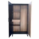 MYSTERY ΕΠΙΠΛΟ ΕΙΣΟΔΟΥ 2ΠΟΡΤΕΣ ΦΥΣΙΚΟ ΣΚΟΥΡΟ ΜΑΥΡΟ 104x39x210 06-0128 - Image 2