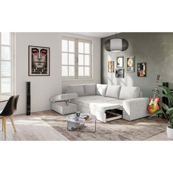 EDDI ΚΑΝΑΠΕΣ ΚΡΕΒΑΤΙ ΓΩΝΙΑ ΑΡΙΣΤΕΡΗ CREAM 248x213x90 70-0405 - Image 2