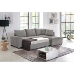 BILL ΚΑΝΑΠΕΣ ΚΡΕΒΑΤΙ ΓΩΝΙΑ ΔΕΞΙΑ ΓΚΡΙ 241x173x94 70-0406 - Image 2