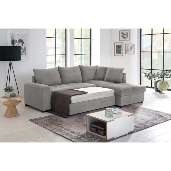 BILL ΚΑΝΑΠΕΣ ΚΡΕΒΑΤΙ ΓΩΝΙΑ ΔΕΞΙΑ ΓΚΡΙ 241x173x94 70-0406 - Image 2