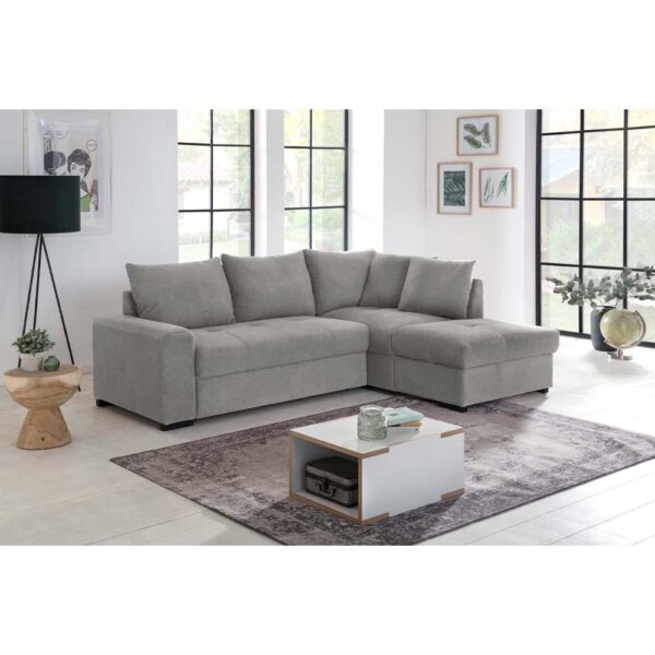 BILL ΚΑΝΑΠΕΣ ΚΡΕΒΑΤΙ ΓΩΝΙΑ ΔΕΞΙΑ ΓΚΡΙ 241x173x94 70-0406 - Image 3