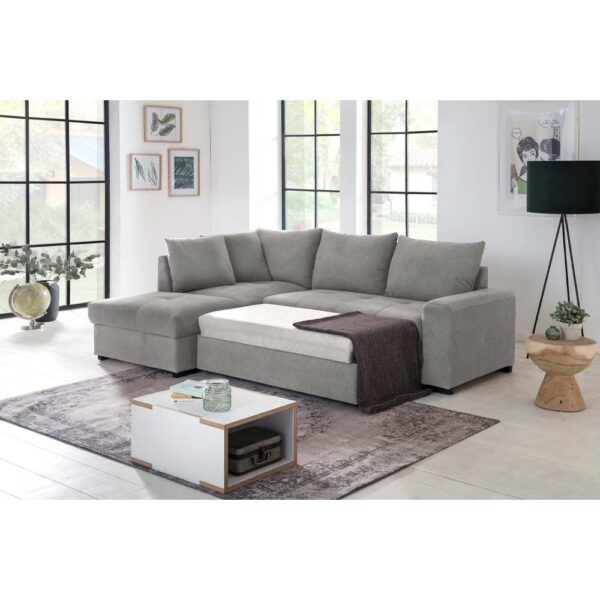 BILL ΚΑΝΑΠΕΣ ΚΡΕΒΑΤΙ ΓΩΝΙΑ ΑΡΙΣΤΕΡΗ ΓΚΡΙ 241x173x94 70-0407 - Image 2