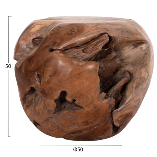 ΒΟΗΘΗΤΙΚΟ ΤΡΑΠΕΖΙ LOGGY HM18295 ΞΥΛΟ TEAK--ΦΥΣΙΚΟ 50x50x50Υεκ. - Image 2