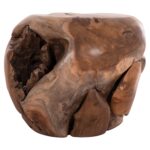 ΒΟΗΘΗΤΙΚΟ ΤΡΑΠΕΖΙ LOGGY HM18295 ΞΥΛΟ TEAK--ΦΥΣΙΚΟ 50x50x50Υεκ. - Image 5