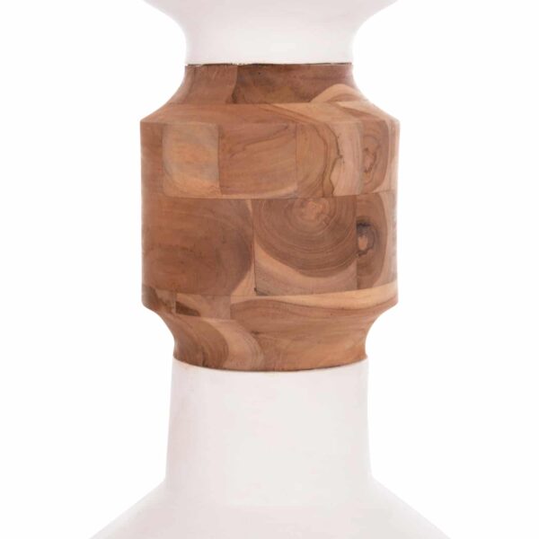 ΔΙΑΚΟΣΜΗΤΙΚΟ ΒΑΖΟ ΔΑΠΕΔΟΥ NEBULA HM4661.02 FIBER CEMENT ΛΕΥΚΟ--ΞΥΛΟ ΤΕΑΚ Φ60x115Υεκ. - Image 4