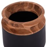 ΔΙΑΚΟΣΜΗΤΙΚΟ ΒΑΖΟ ΔΑΠΕΔΟΥ LINTER HM4662.01L FIBER CEMENT ΜΑΥΡΟ--ΞΥΛΟ ΤΕΑΚ Φ41x47Υεκ. - Image 4