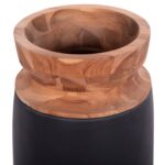 ΔΙΑΚΟΣΜΗΤΙΚΟ ΒΑΖΟ ΔΑΠΕΔΟΥ LINTER HM4662.01S FIBER CEMENT ΜΑΥΡΟ--ΞΥΛΟ ΤΕΑΚ Φ34x60Υεκ. - Image 4