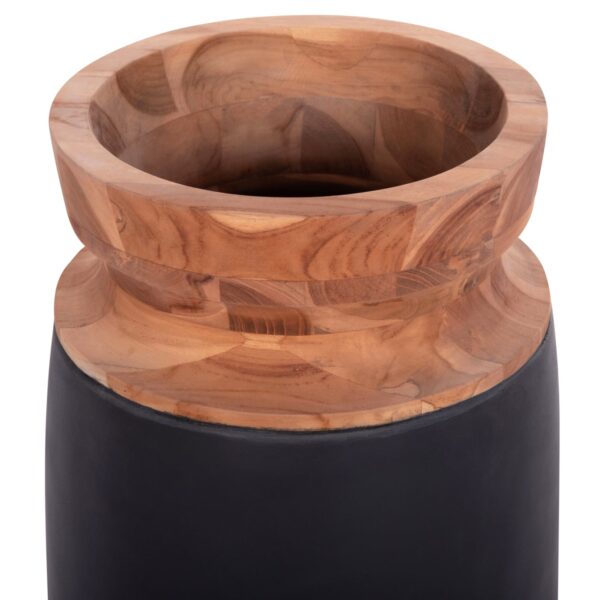 ΔΙΑΚΟΣΜΗΤΙΚΟ ΒΑΖΟ ΔΑΠΕΔΟΥ LINTER HM4662.01S FIBER CEMENT ΜΑΥΡΟ--ΞΥΛΟ ΤΕΑΚ Φ34x60Υεκ. - Image 4