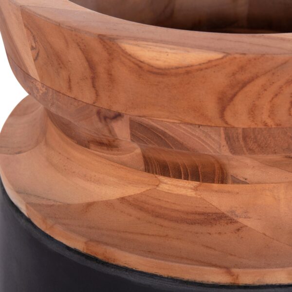 ΔΙΑΚΟΣΜΗΤΙΚΟ ΒΑΖΟ ΔΑΠΕΔΟΥ LINTER HM4662.01S FIBER CEMENT ΜΑΥΡΟ--ΞΥΛΟ ΤΕΑΚ Φ34x60Υεκ. - Image 5