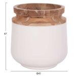 ΔΙΑΚΟΣΜΗΤΙΚΟ ΒΑΖΟ ΔΑΠΕΔΟΥ LINTER HM4662.02L FIBER CEMENT ΛΕΥΚΟ--ΞΥΛΟ ΤΕΑΚ Φ41x47Υεκ. - Image 2