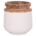 ΔΙΑΚΟΣΜΗΤΙΚΟ ΒΑΖΟ ΔΑΠΕΔΟΥ LINTER HM4662.02L FIBER CEMENT ΛΕΥΚΟ--ΞΥΛΟ ΤΕΑΚ Φ41x47Υεκ.