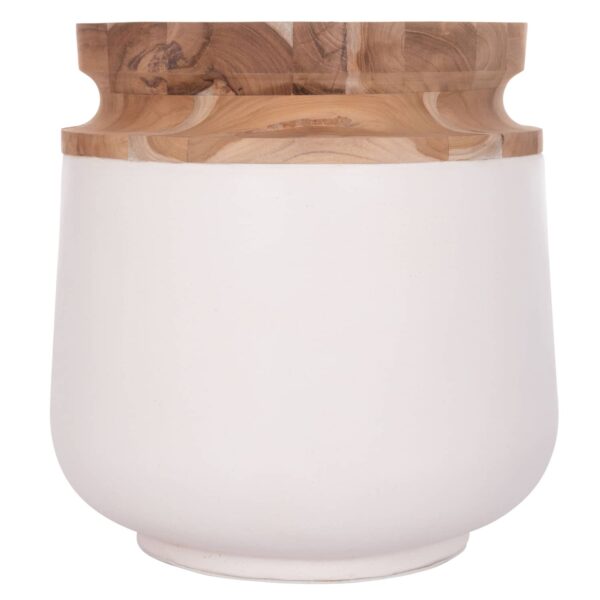 ΔΙΑΚΟΣΜΗΤΙΚΟ ΒΑΖΟ ΔΑΠΕΔΟΥ LINTER HM4662.02L FIBER CEMENT ΛΕΥΚΟ--ΞΥΛΟ ΤΕΑΚ Φ41x47Υεκ. - Image 3