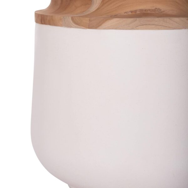 ΔΙΑΚΟΣΜΗΤΙΚΟ ΒΑΖΟ ΔΑΠΕΔΟΥ LINTER HM4662.02L FIBER CEMENT ΛΕΥΚΟ--ΞΥΛΟ ΤΕΑΚ Φ41x47Υεκ. - Image 5