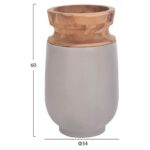 ΔΙΑΚΟΣΜΗΤΙΚΟ ΒΑΖΟ ΔΑΠΕΔΟΥ LINTER HM4662.03S FIBER CEMENT ΓΚΡΙ--ΞΥΛΟ ΤΕΑΚ Φ34x60Υεκ. - Image 2