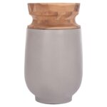 ΔΙΑΚΟΣΜΗΤΙΚΟ ΒΑΖΟ ΔΑΠΕΔΟΥ LINTER HM4662.03S FIBER CEMENT ΓΚΡΙ--ΞΥΛΟ ΤΕΑΚ Φ34x60Υεκ. - Image 3