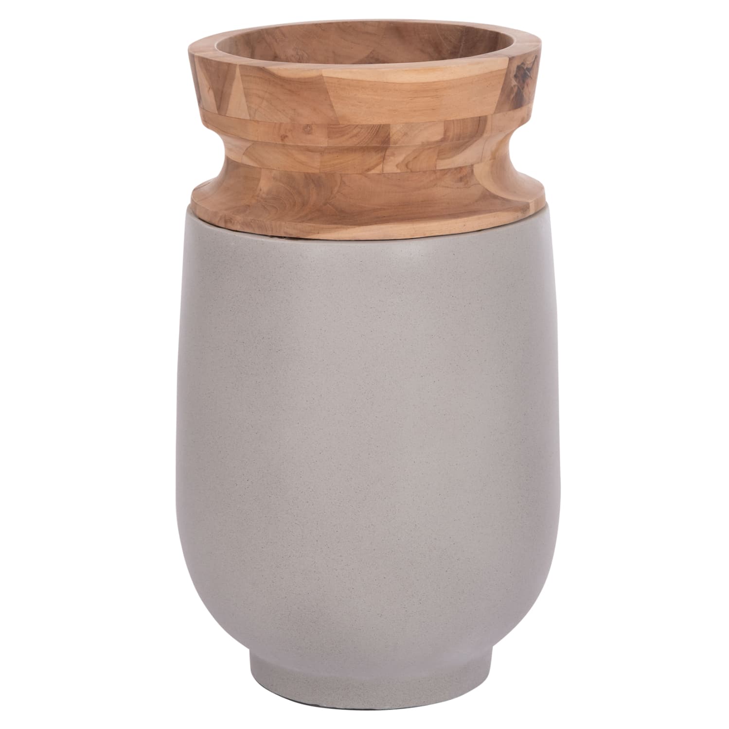 HM4662.03S ΔΙΑΚΟΣΜΗΤΙΚΟ ΒΑΖΟ ΔΑΠΕΔΟΥ LINTER HM4662.03S FIBER CEMENT ΓΚΡΙ--ΞΥΛΟ ΤΕΑΚ Φ34x60Υεκ. - Image 1